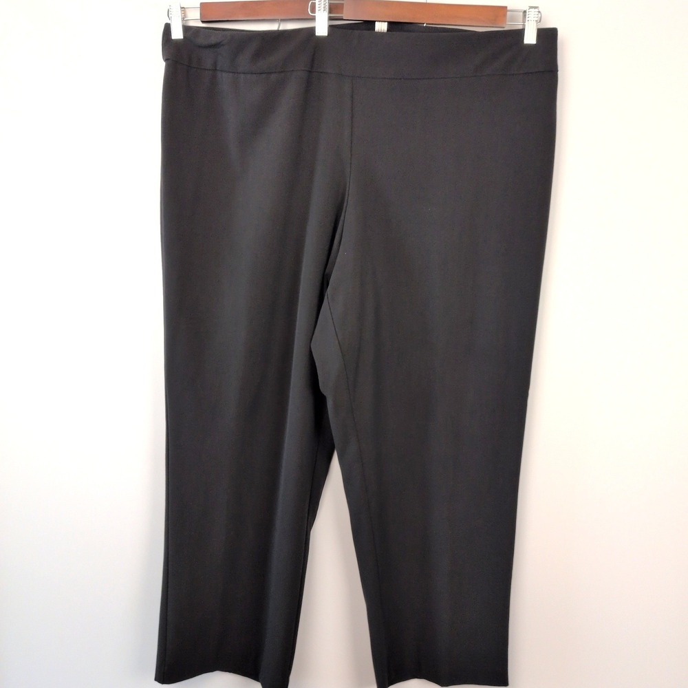 Roz & Ali Women Size 24 Dress Pants Black Stretch Straight Leg Workwear Trousers